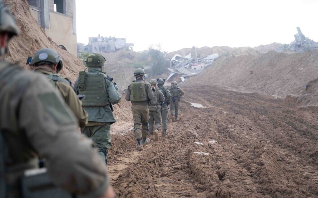 IDF troops in single file IDF photo