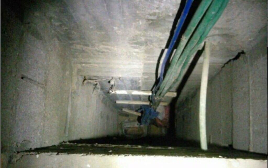Tunnel shaft at Gaza hospital IDF photo