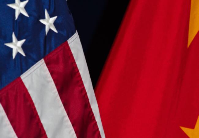 US and PRC flags