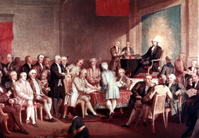 Signing of the Constitution. Thomas P Rossiter. Wikimedia.