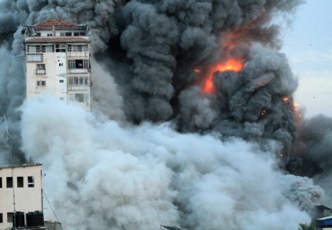 Explosion in Gaza 2023 Wikimedia