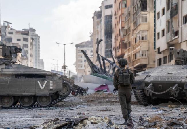IDF tanks and trooper in Gaza City November 11, 2023 IDF photo