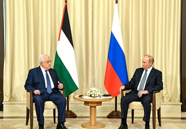 PA President Mahmoud Abbas and Russian Federation President Vladimir Putin