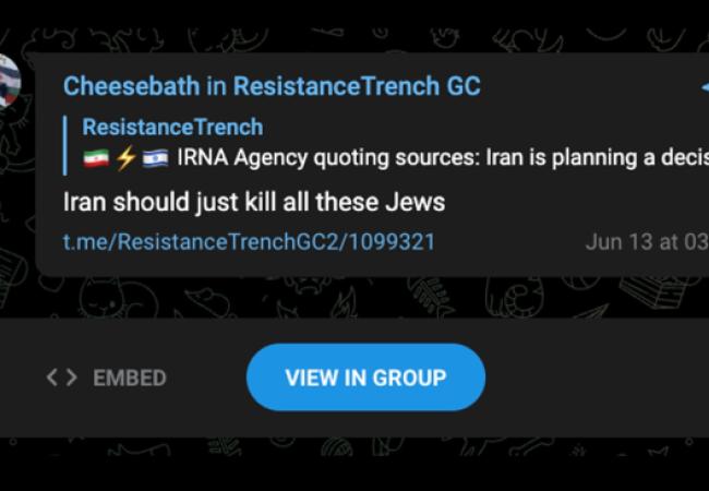 Antisemitism on telegram