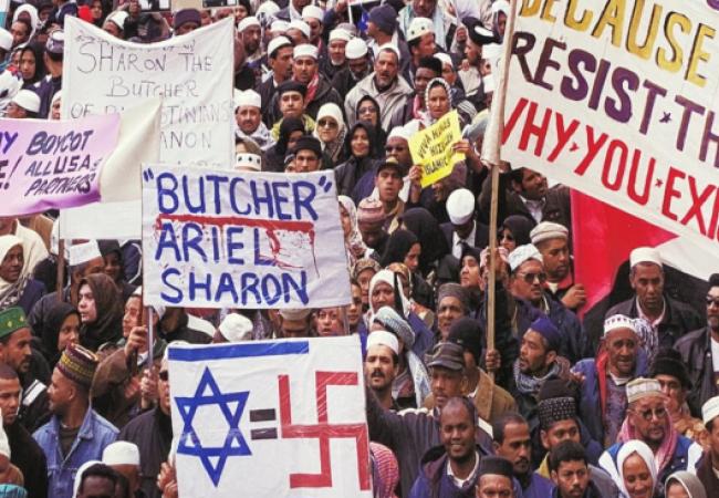 Antisemitic and anti-Israel protesters