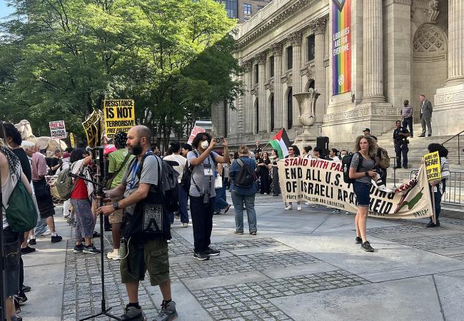 New York Public Library palestine demo wikimedia
