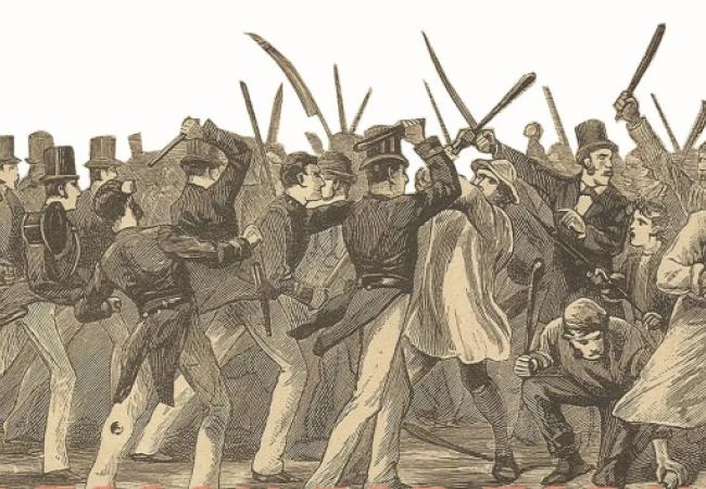 Hexham riot left and right