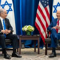 Netanyahu and Biden White House photo