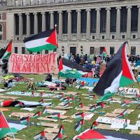 Columbia University pro-Palestine encampment wikimedia
