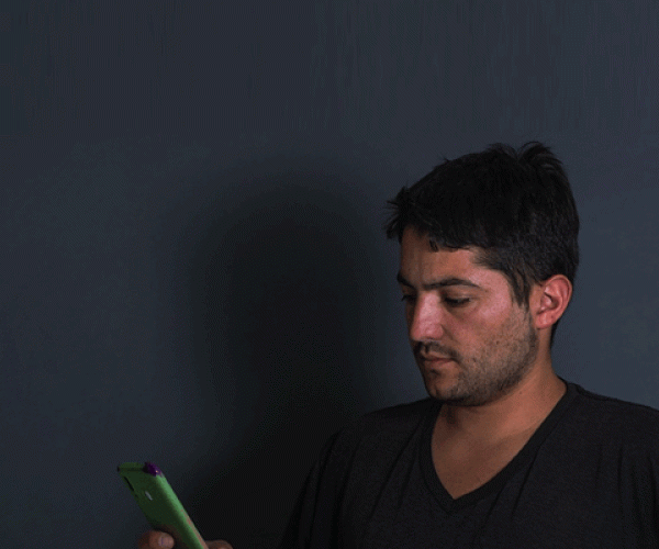 Man looking at cellphone