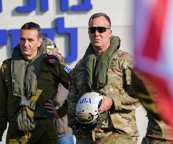 IDF Chief of Staff Lt. Gen. Herzi Halevi (left) with U.S. CENTCOM commander Gen. Michael E. Kurilla during the “Juniper Oak” joint exercise in Israel, January 2023. Credit: IDF 