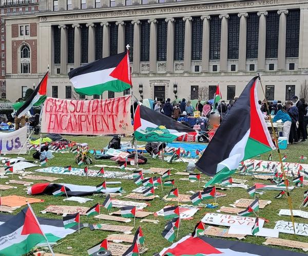Columbia University pro-Palestine encampment wikimedia
