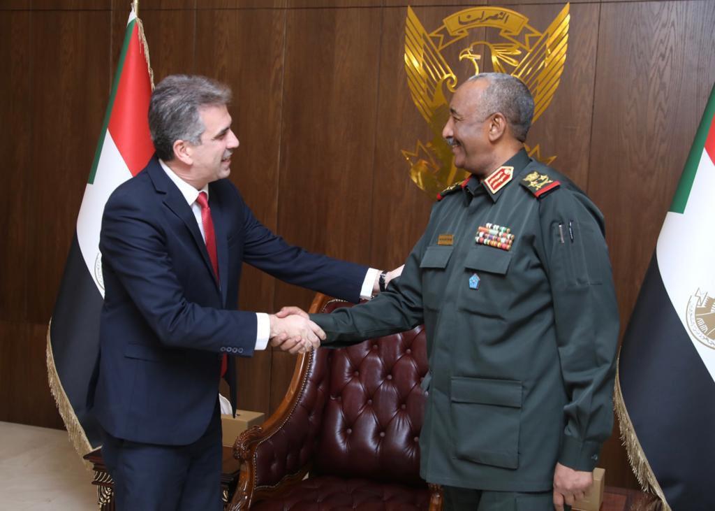 Israel's FM Eli Cohen and Sudan's military leader General Abdel Fattah al-Burhan