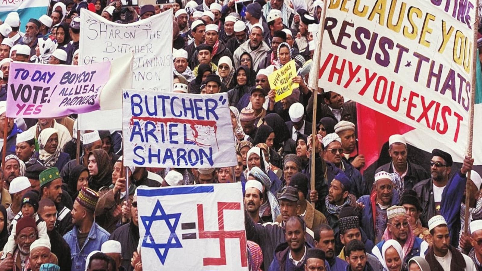 Antisemitic and anti-Israel protesters