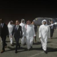 Anthony Blinken arrives at Qatar US State Department photo